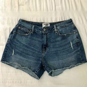 High rise denim shorts